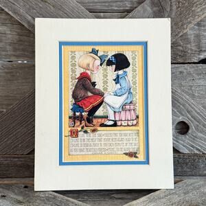 Vintage 1991 Mary Engelbreit Matted Art Print " A Sort of Friend" Edgar Guest